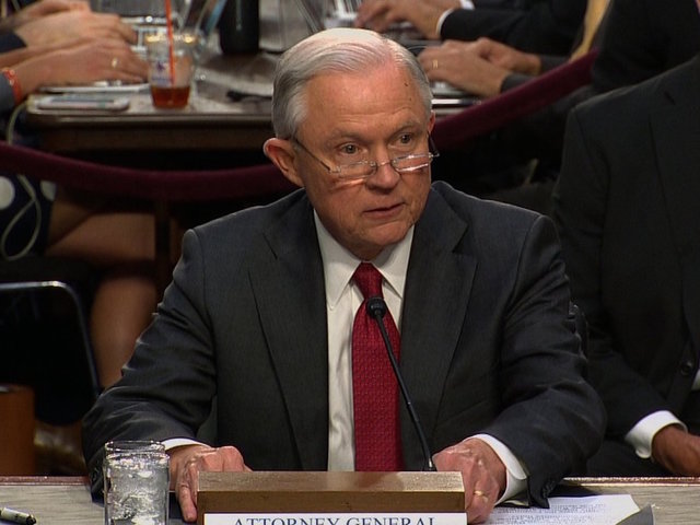 Sessions prepares to answer questions during Senate hearing